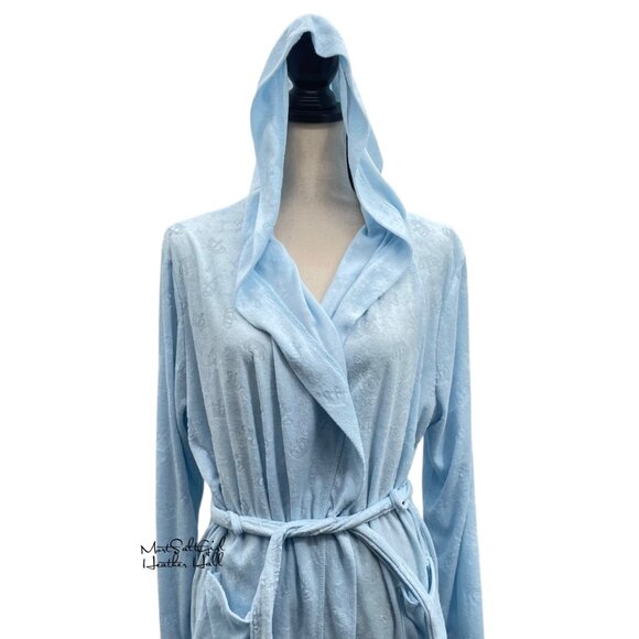 Juicy Couture Light Blue Hooded Robe with Loungewear Robe Large/XL - Picture 2 of 7